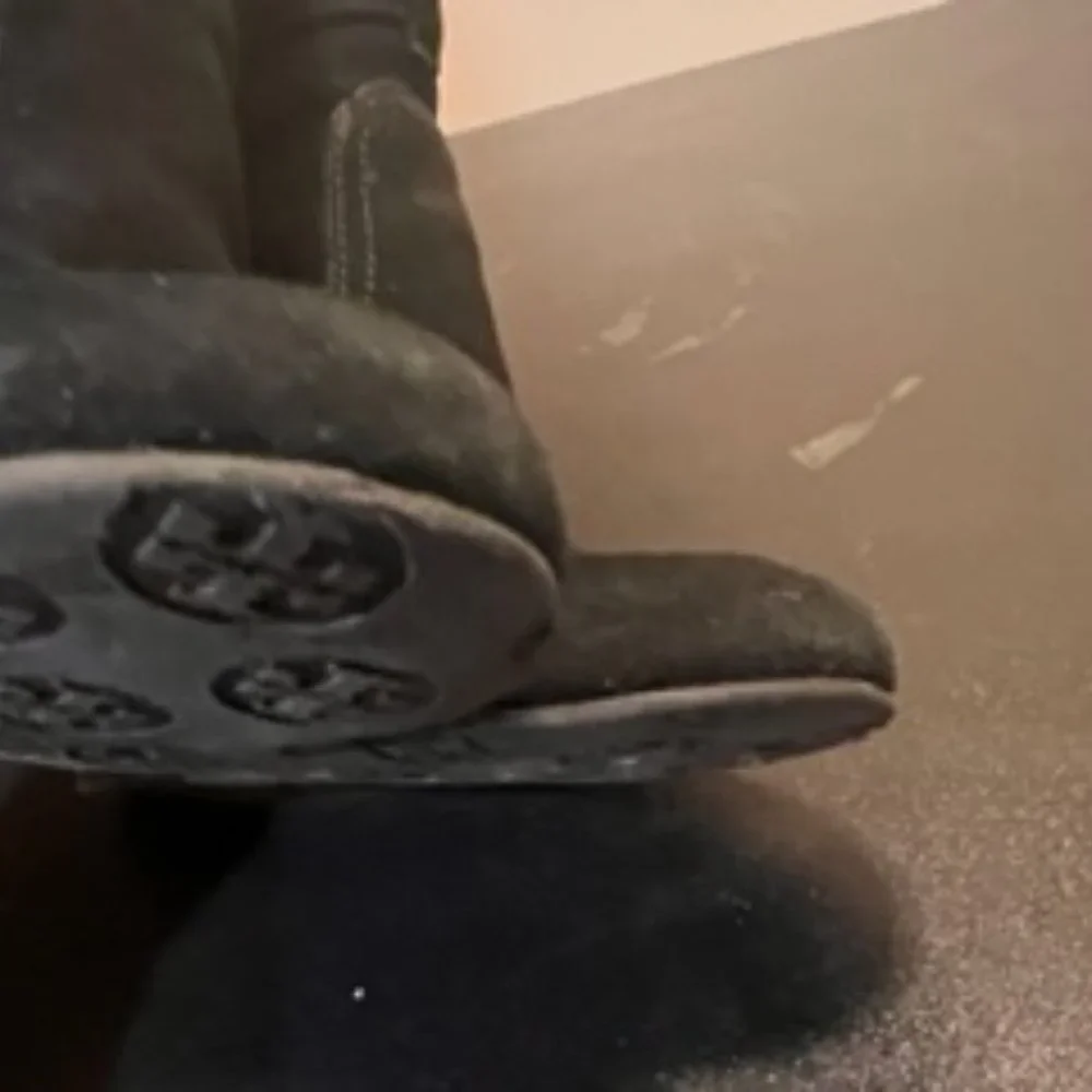 Tory Burch black suede wedge ankle boots size 5.5